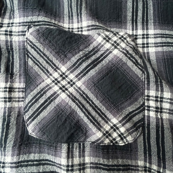 Democracy Women's Rare Medium Plaid Button Down Shirt Crochet Lace Embroidery - Picture 3 of 14